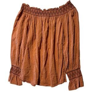 Hailey & Co Women's M Off The Shoulder‎ Bohemian Blouse Embroidered Boho Summer